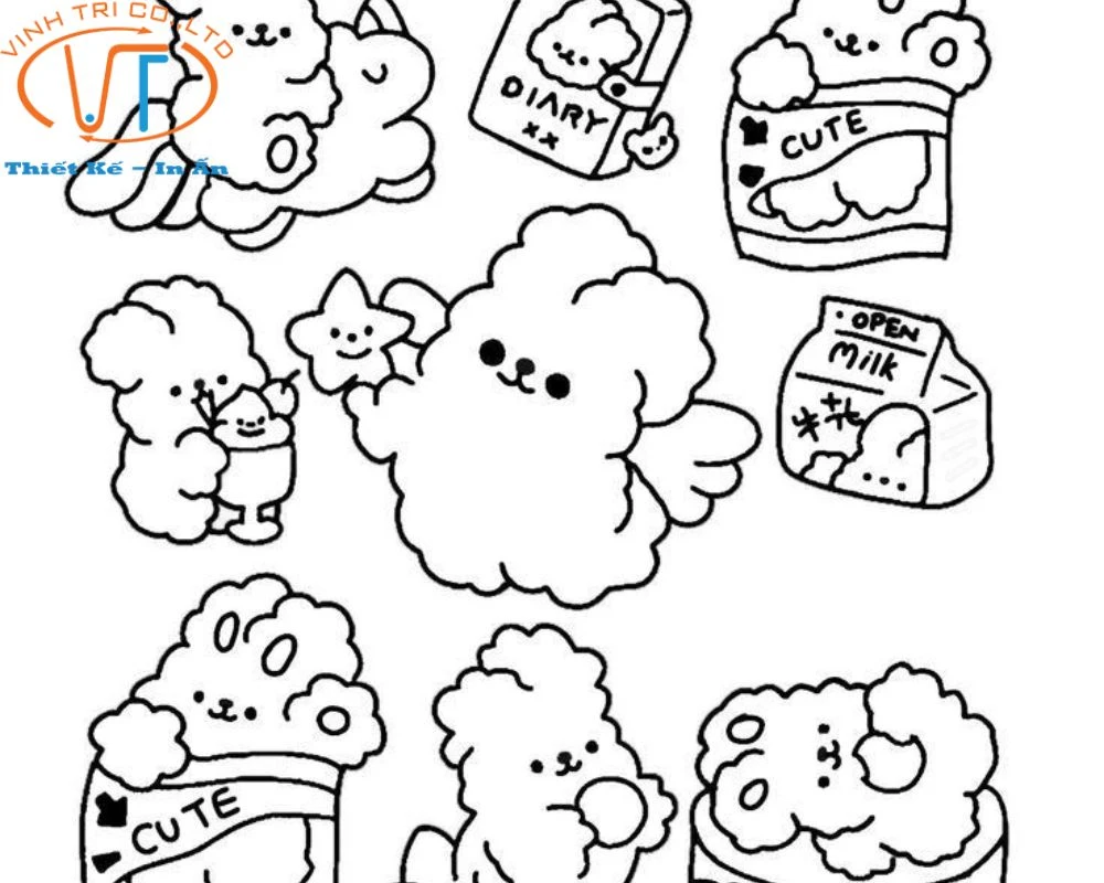 75+ Mẫu Sticker Cute Không Màu Đẹp, Ấn Tượng Và Dễ Thương