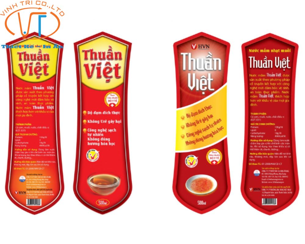 Mẫu nhãn nước mắm đẹp với hình dáng lạ mắt, sử dụng những tông màu ấn tượng