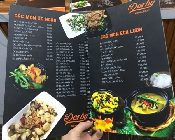 In Menu Bìa Cứng