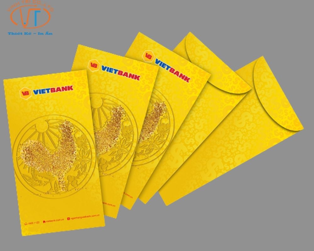 Bao lì xì tết ngân hàng Viettinbank màu vàng