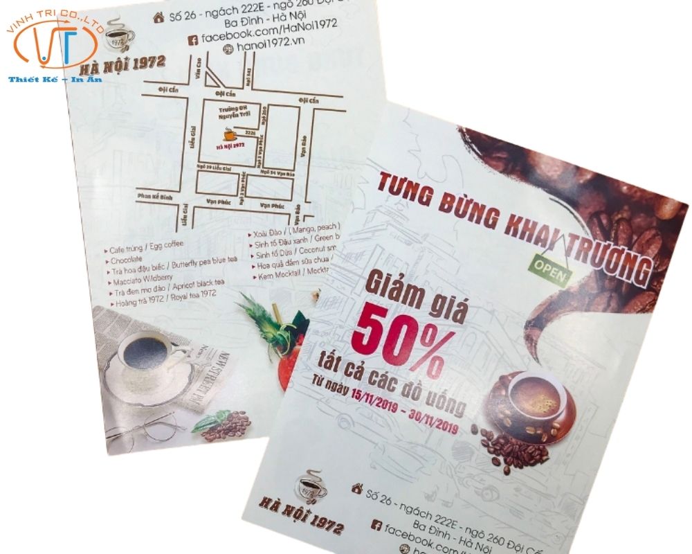 Tờ rơi khai trương giảm giá 50%