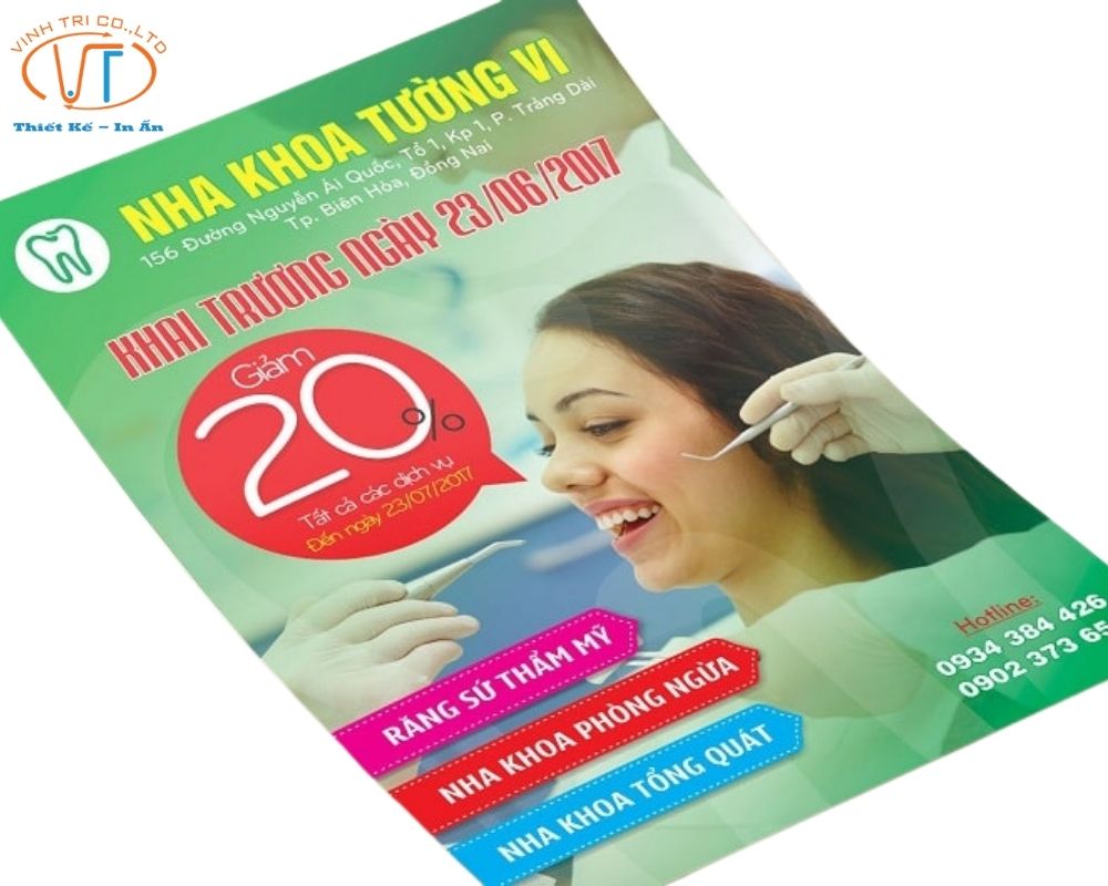 Tờ rơi khai trương phòng khám nha khoa