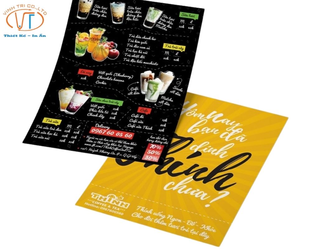 Tờ rơi khai trương cửa hàng đô uống