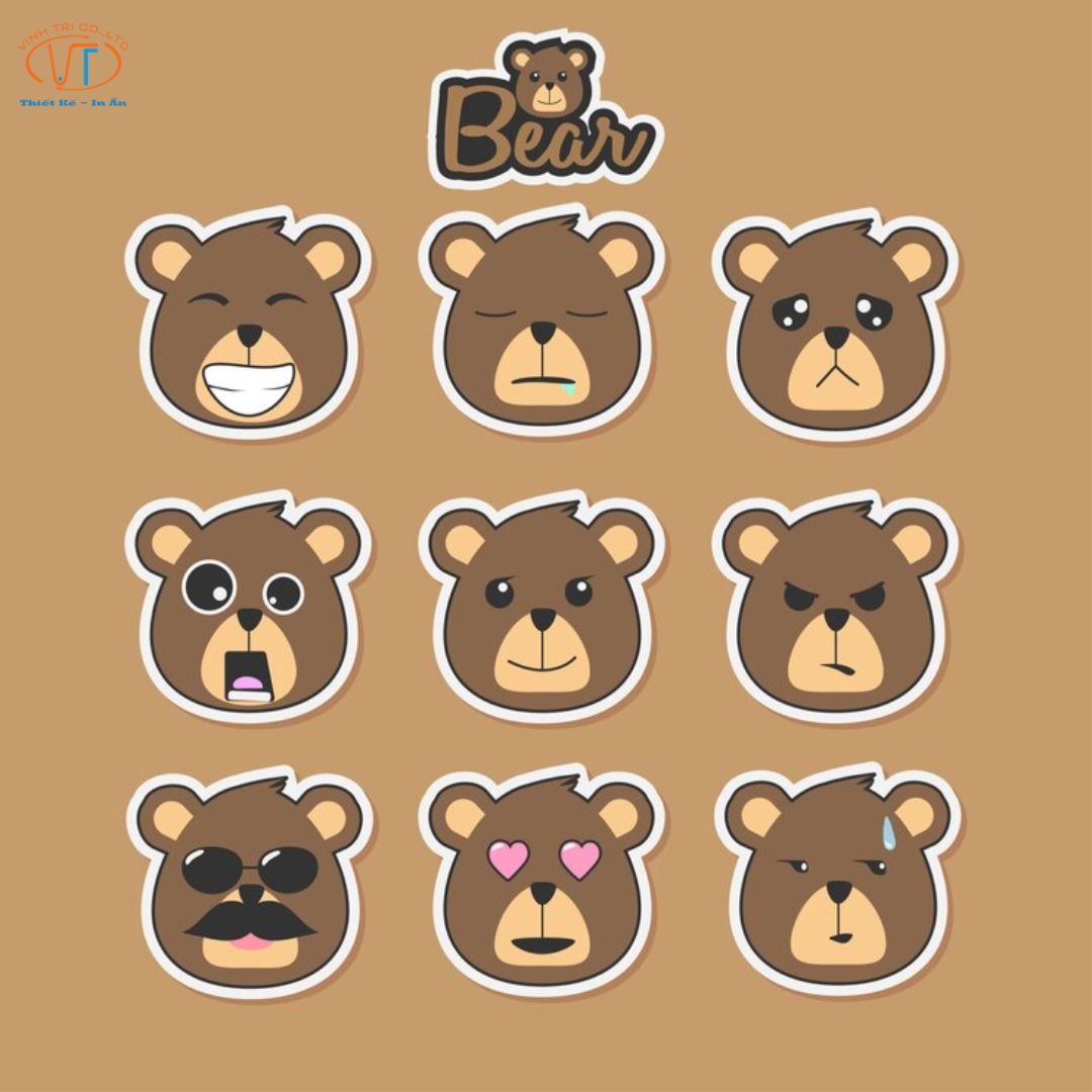 Sticker gấu bằng giấy