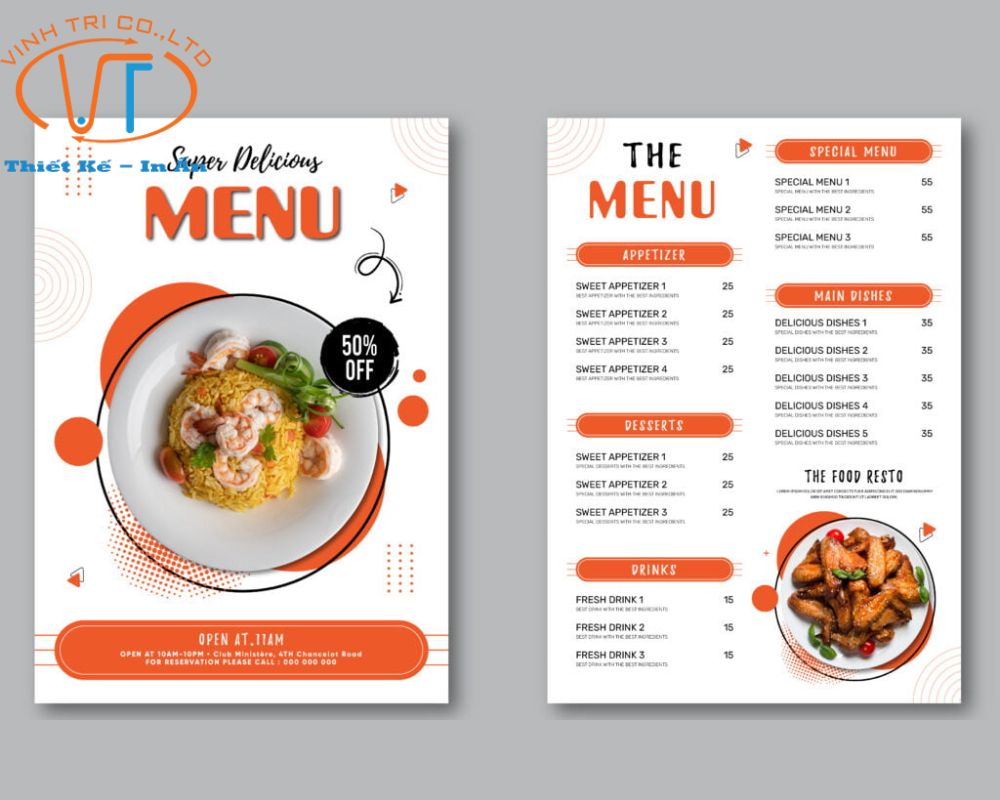 Menu là công cụ cần thiết, giúp cho việc quản lý cũng như phục vụ khách hàng dễ dàng hơn