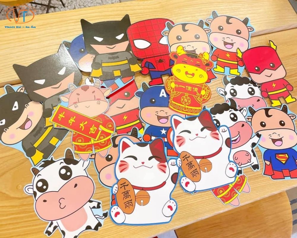 Mẫu bao lì xì tết chibi các con vật