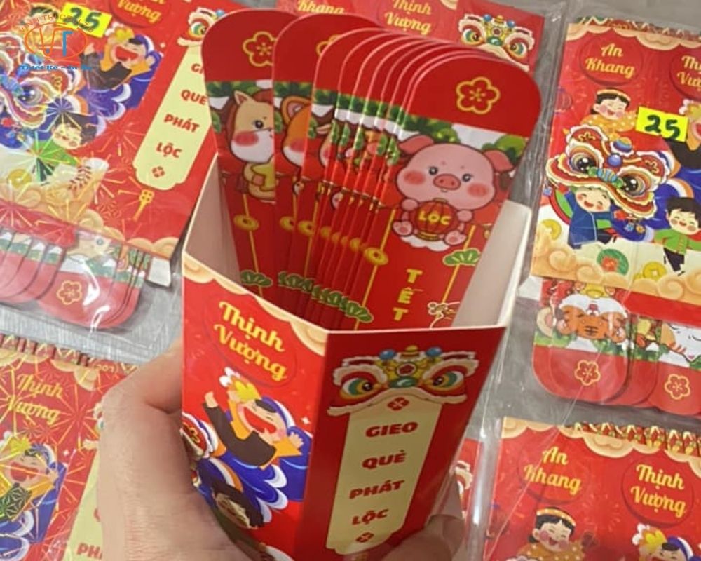 Ống và quẻ xăm bao lì xì