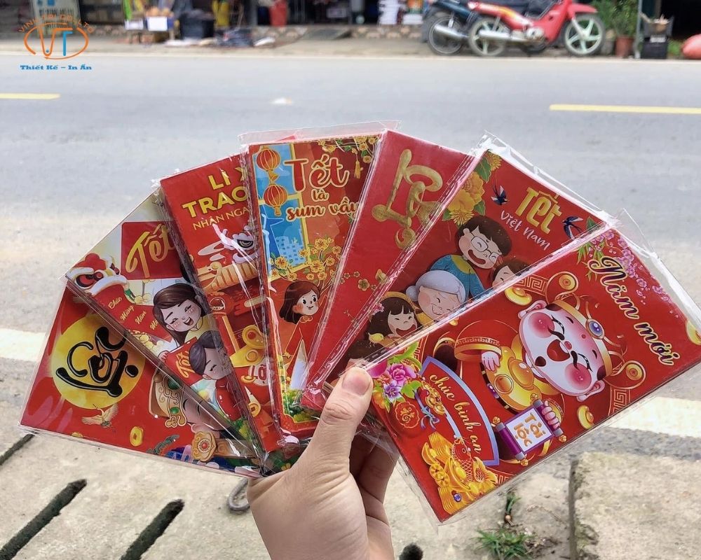 6 tập bao lì xì màu đỏ đa dạng mẫu mã