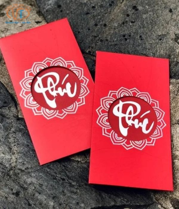 Bao lì xì màu đỏ chữ Phúc
