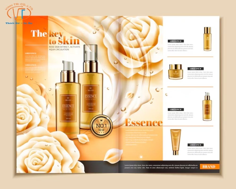 Mẫu catalogue giới thiệu đồ dưỡng da phụ nữ