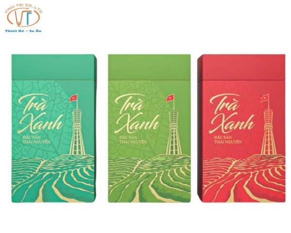 Hộp trà xanh nhiều màu