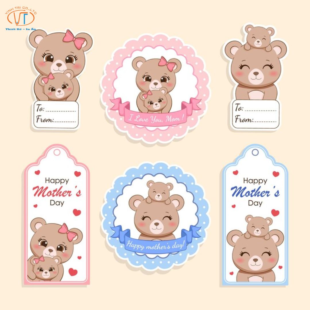 Sticker gấu duyên dáng