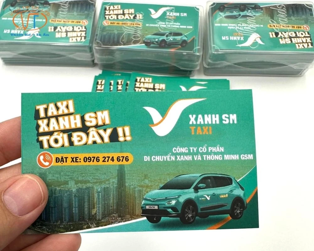 Card visit taxi bằng giấy couche