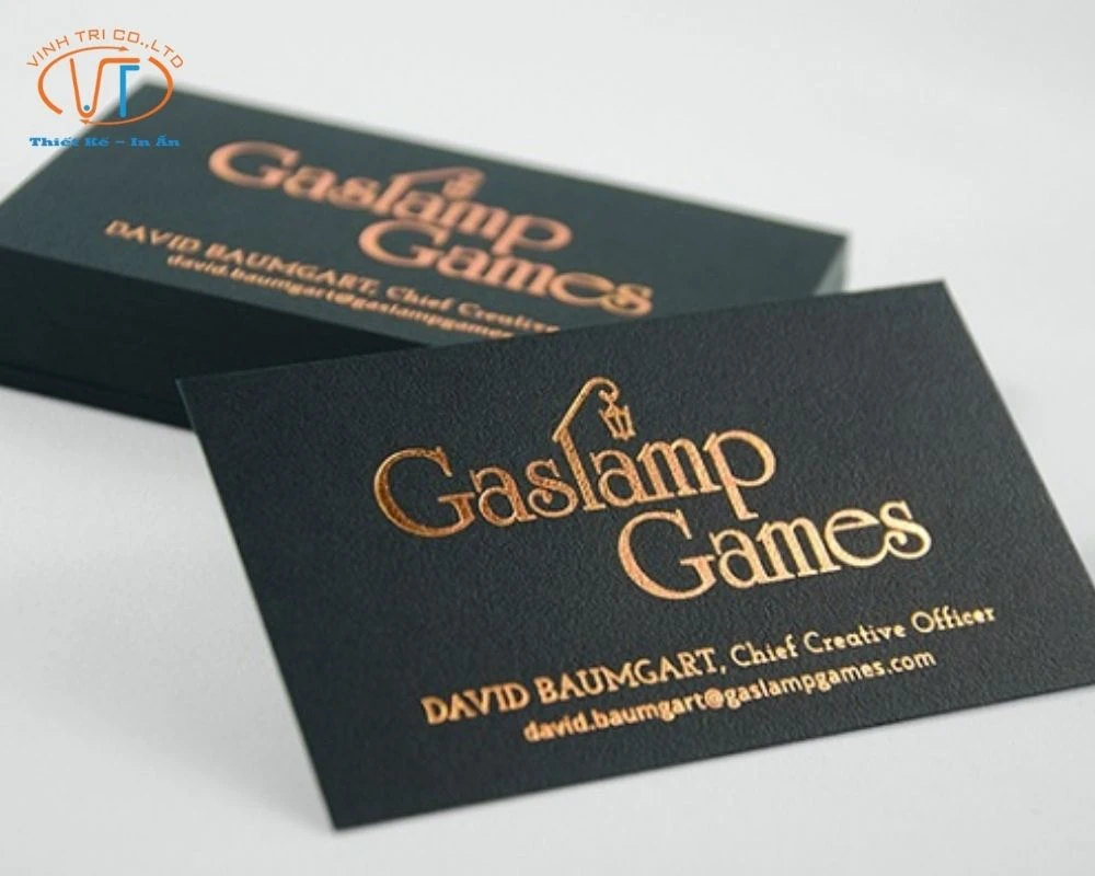 Ép nhũ name card