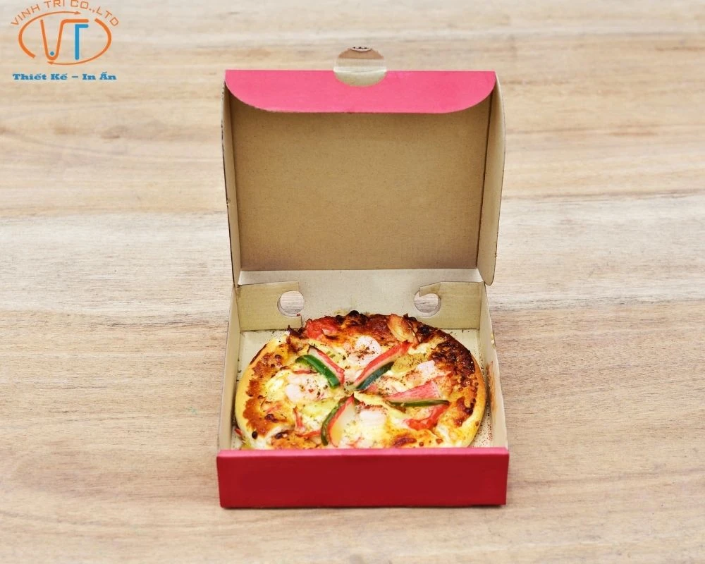 Hộp đựng bánh pizza in logo