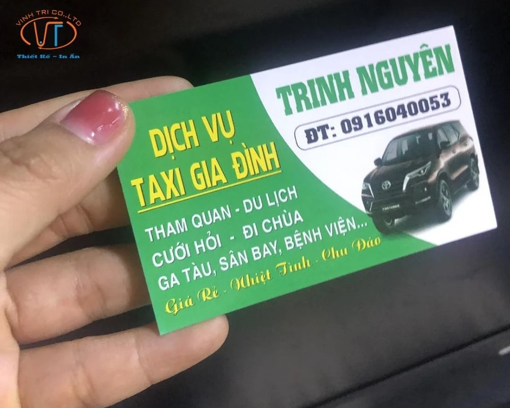 Mẫu card visit dịch vụ Taxi gia đình