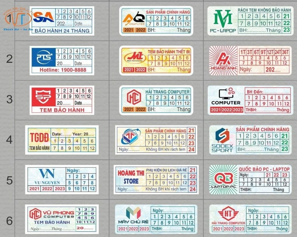 Mẫu tem bảo hành điện tử