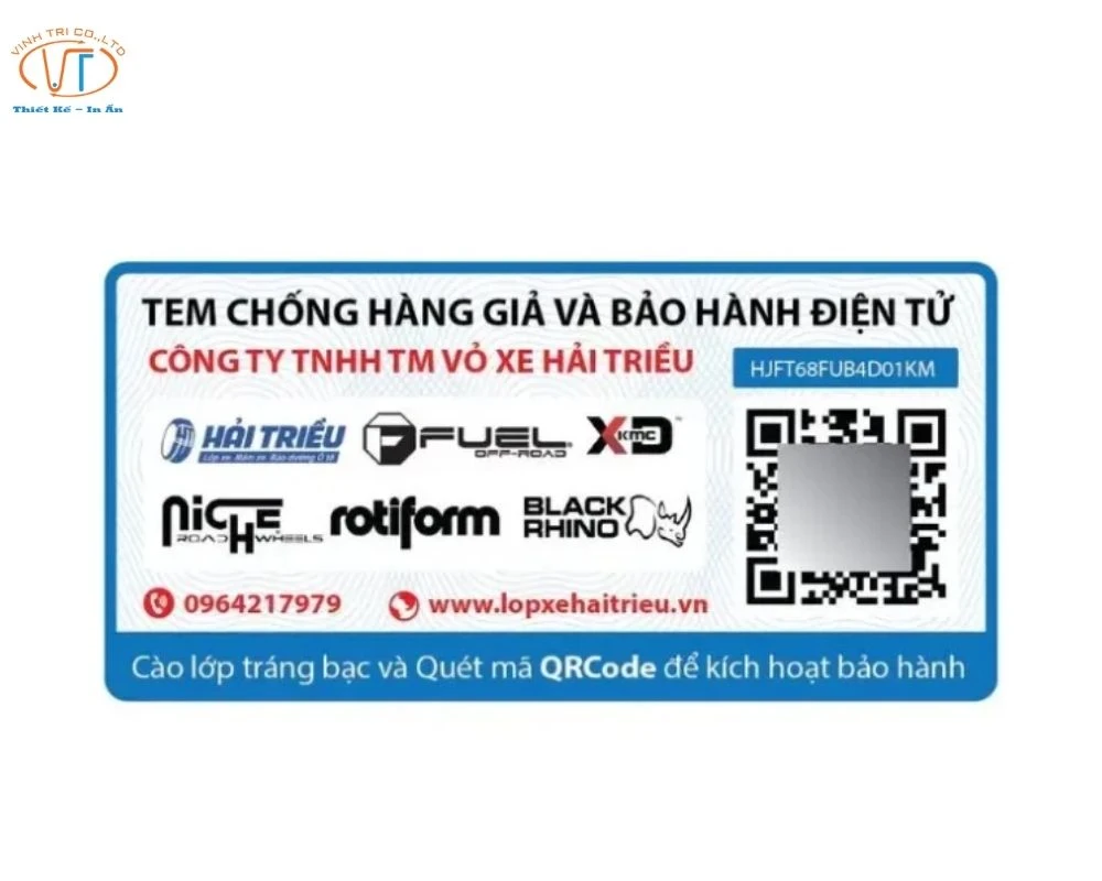 Tem bảo hành điện tử của công ty Hải Triều