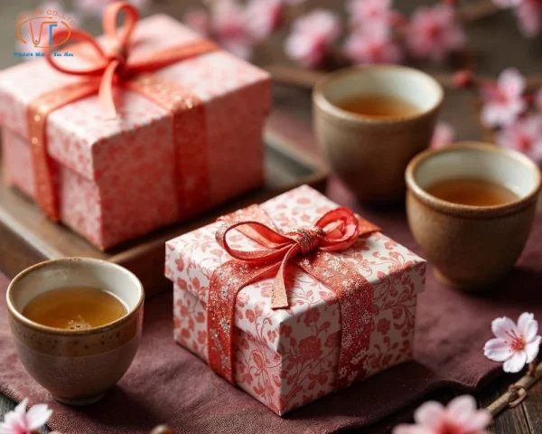 Hộp giấy cứng thắt nơ
