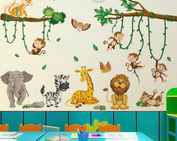 Decal dán tường tại trường mẫu giáo