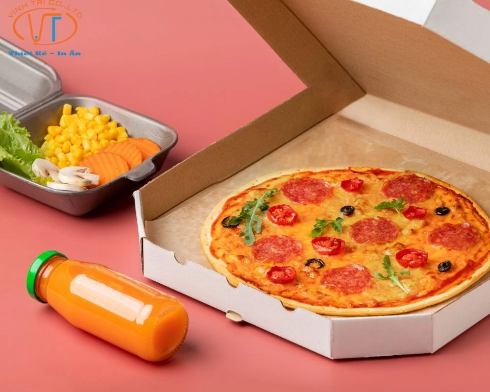 Mẫu hộp bánh pizza bo góc