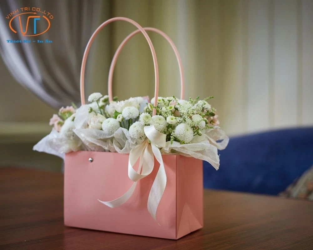 Túi giấy đựng hoa hình chữ nhật ngang