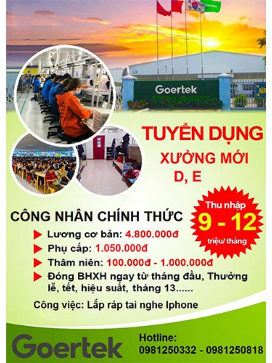 Mẫu tờ rơi tuyển dụng công nhân