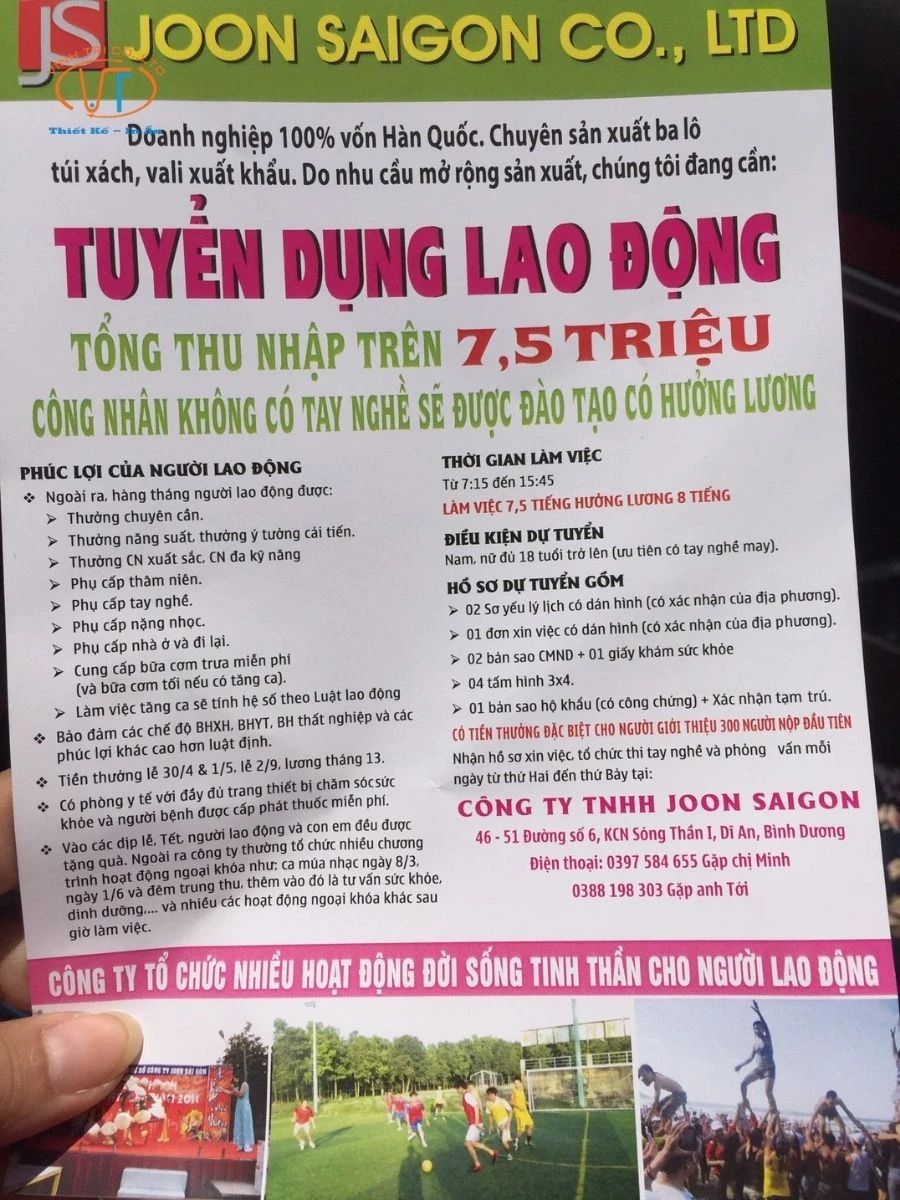 Mẫu tờ rơi tuyển dụng lao động phổ thông
