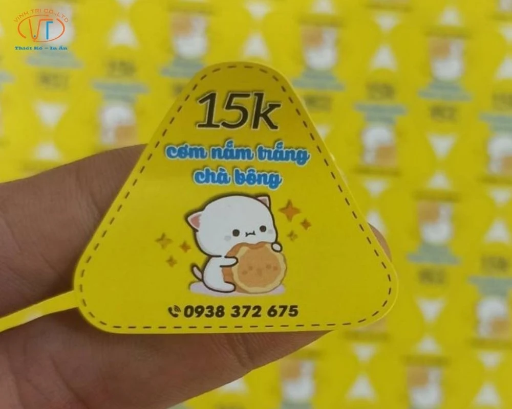 Tem dán cơm nắm màu vàng