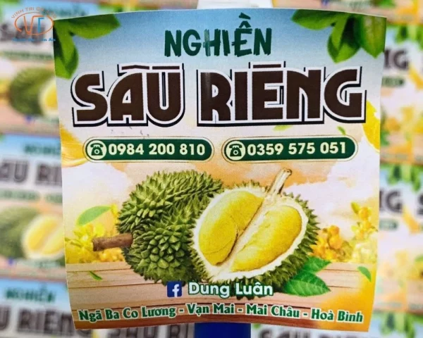 Tem dán thương hiệu nghiền Sầu Riêng