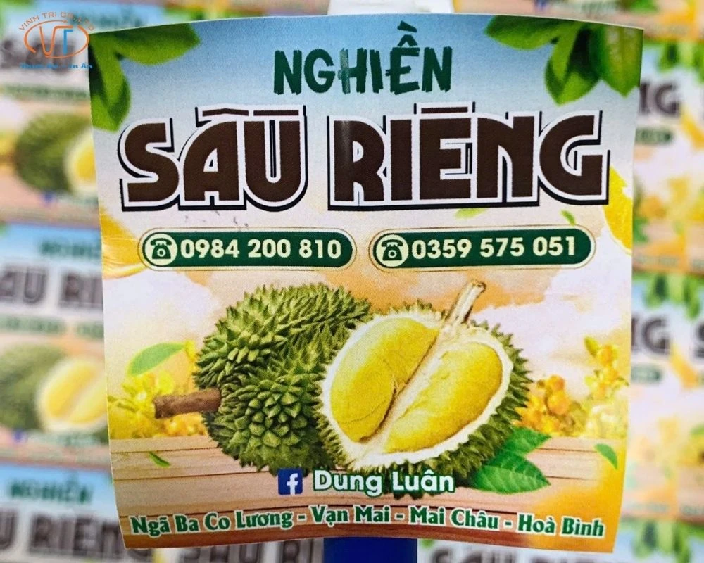 Tem dán thương hiệu nghiền Sầu Riêng