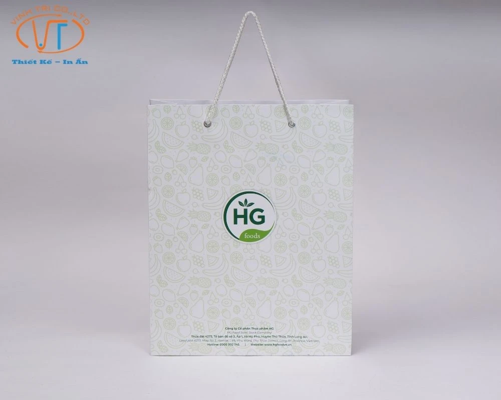 Túi giấy trắng thương hiệu HG