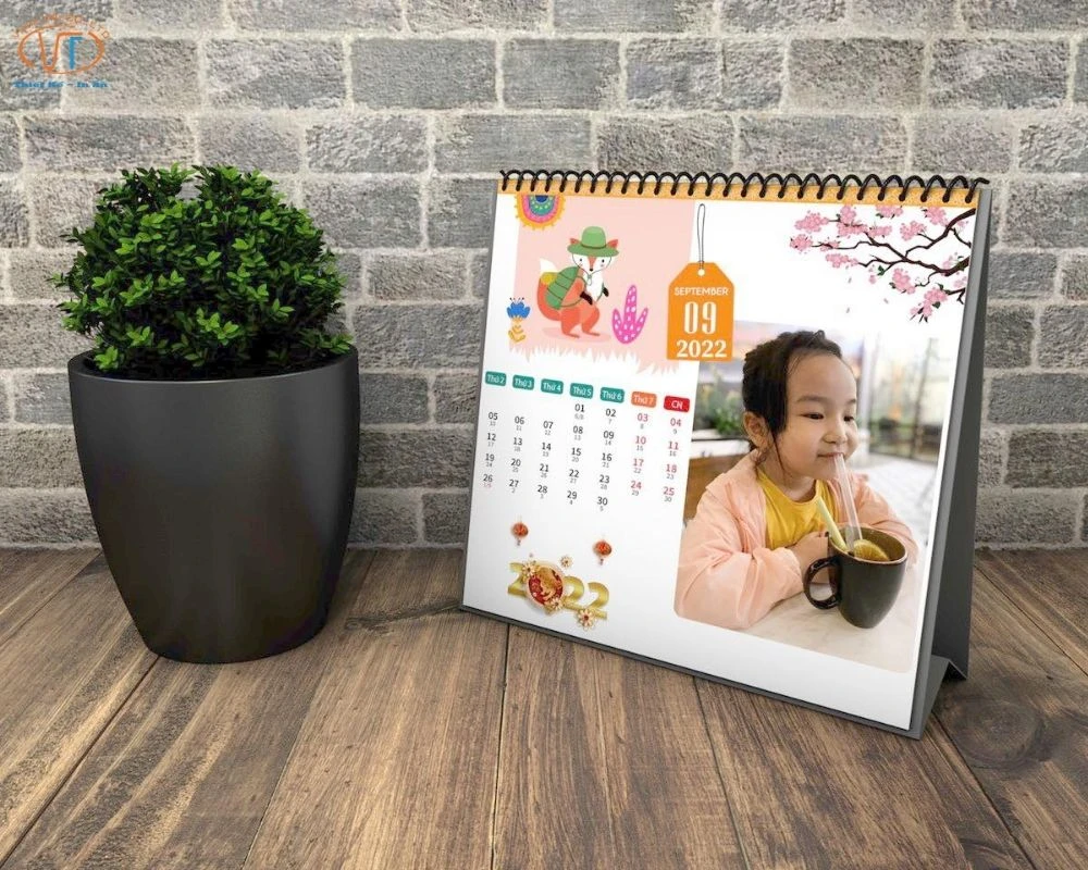 Lịch để bàn cho bé chữ A