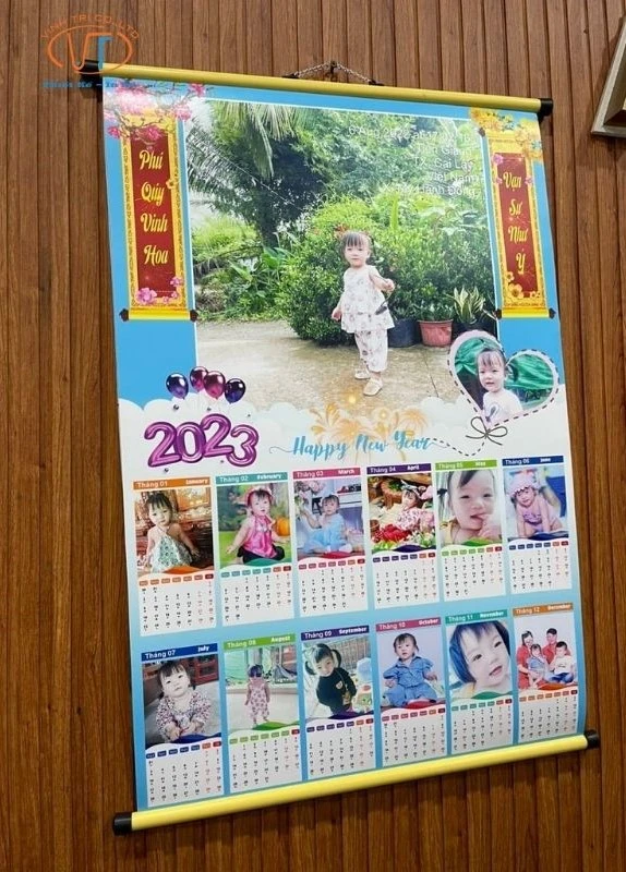 Lịch cho bé với tone màu xanh dương