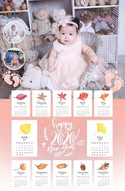 Lịch tết cho bé gái nổi bật