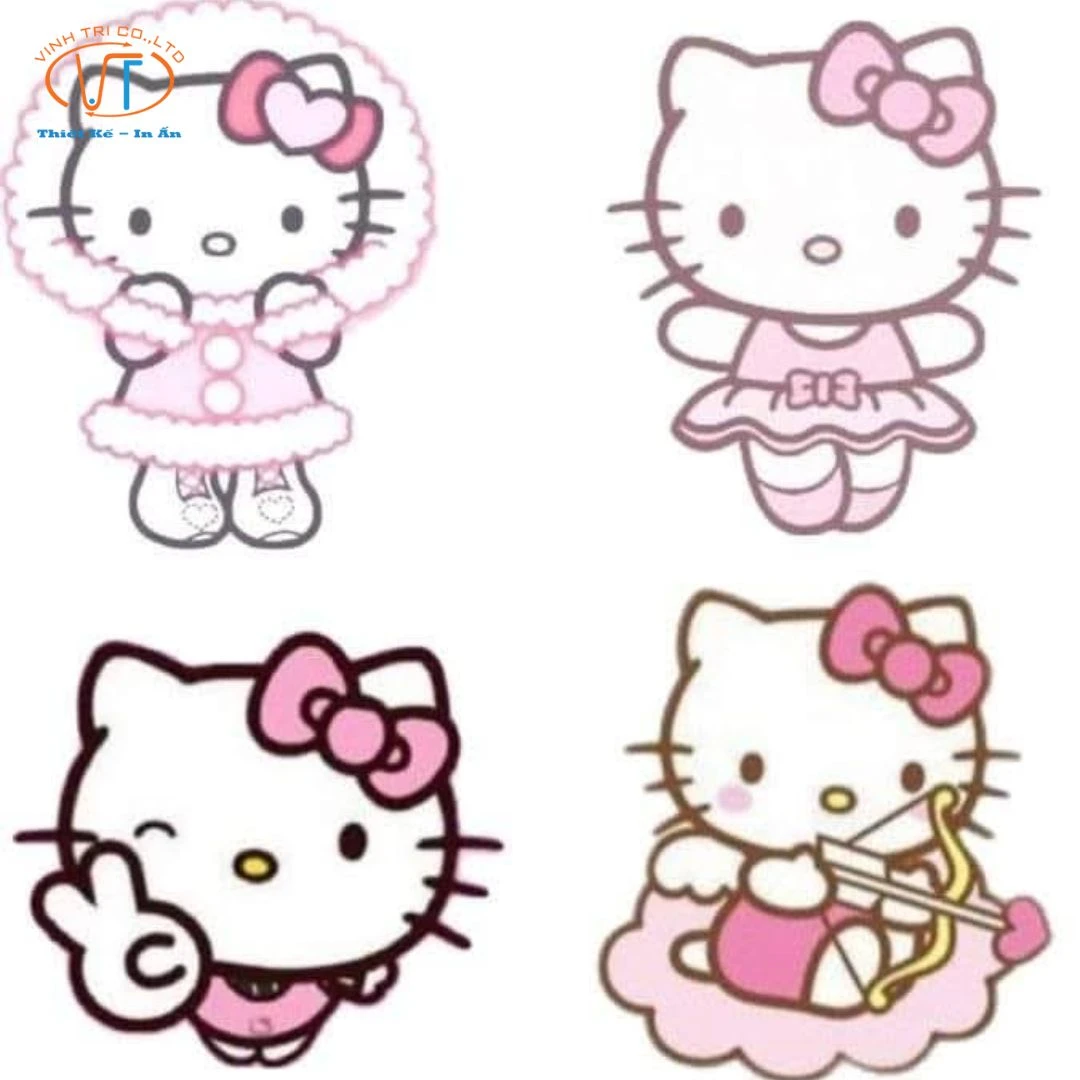 Sticker Hello Kitty công chúa hồng