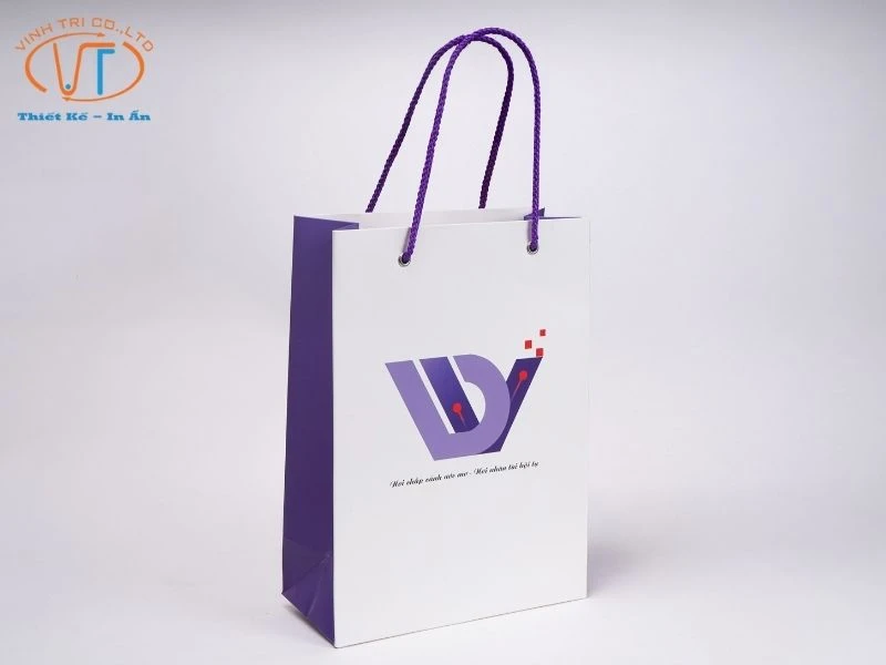 Túi giấy dây màu xanh dương
