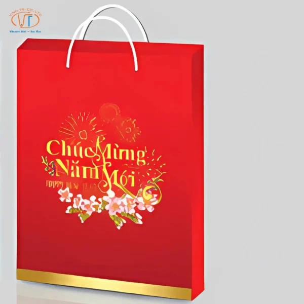 Túi giấy đựng lịch tết màu đỏ đẹp mắt