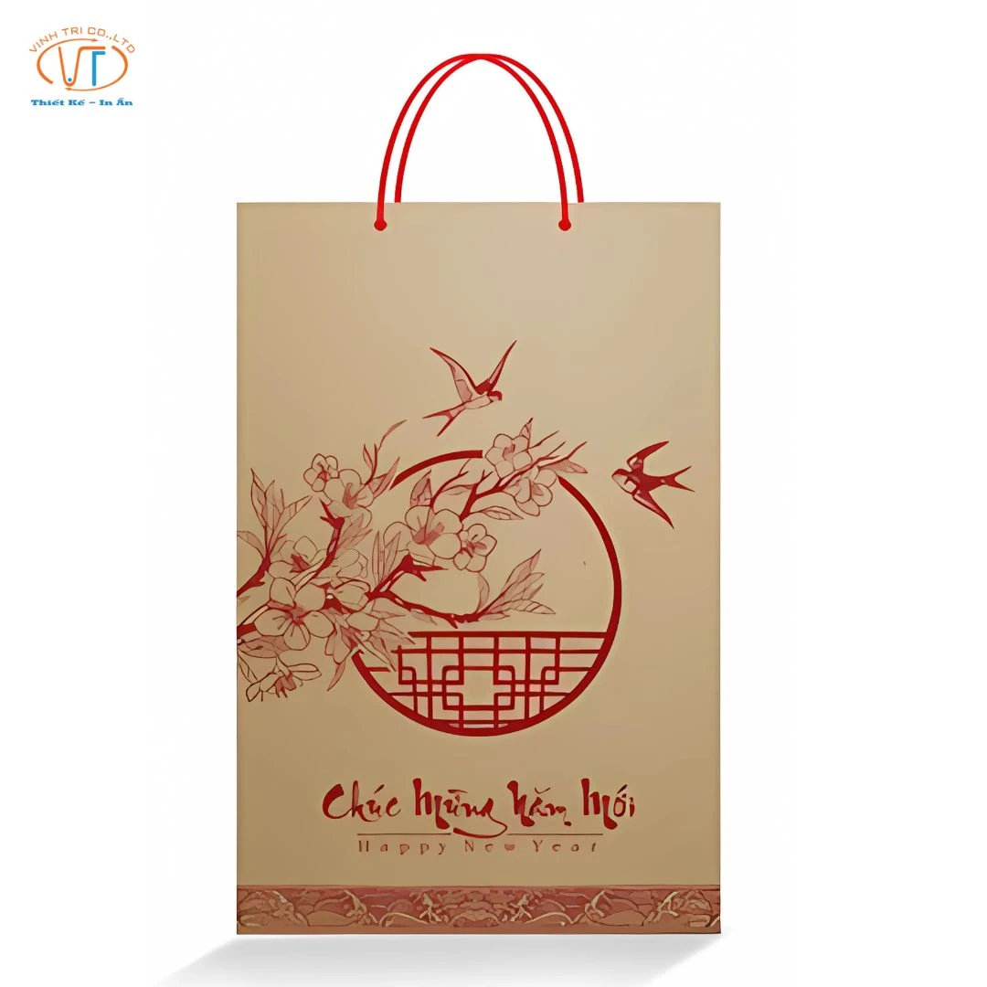 Túi giấy đựng lịch kraft có hình con chim