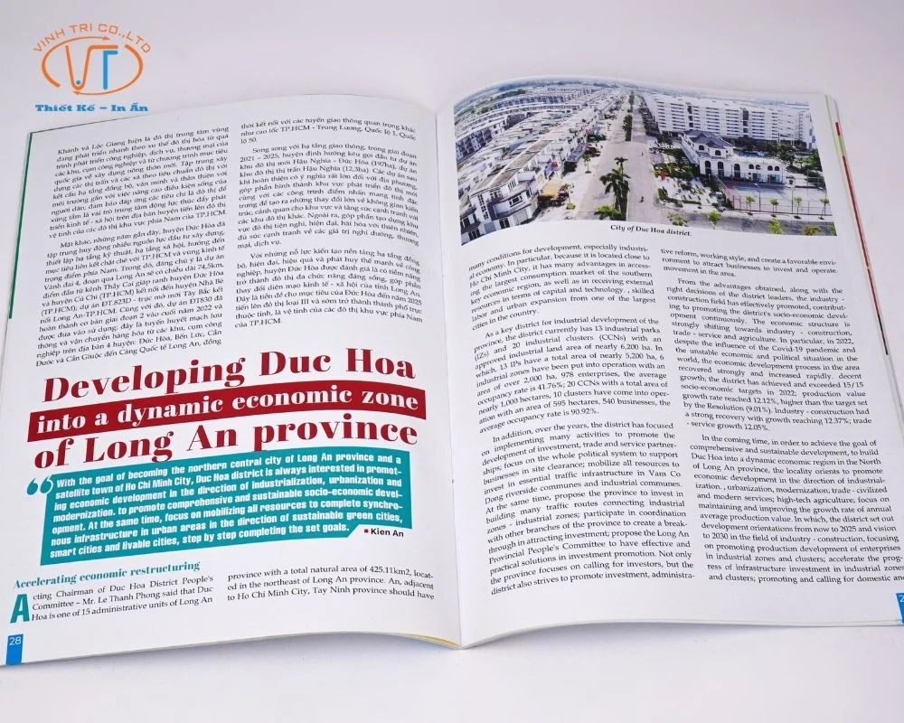 Chữ in đều màu, sắc nét của cuốn catalogue