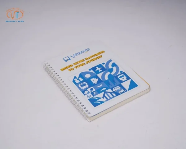 Sổ tay bìa mềm có gắn lò xo thương Vexere