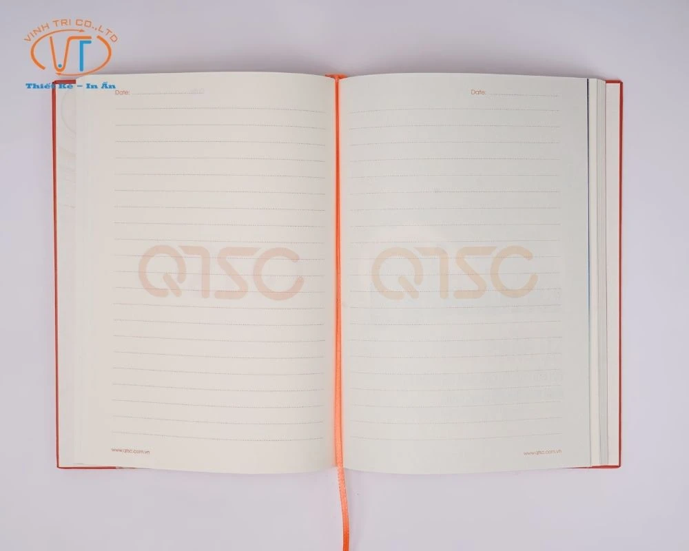 Sổ tay in nổi chữ QJSC may chỉ
