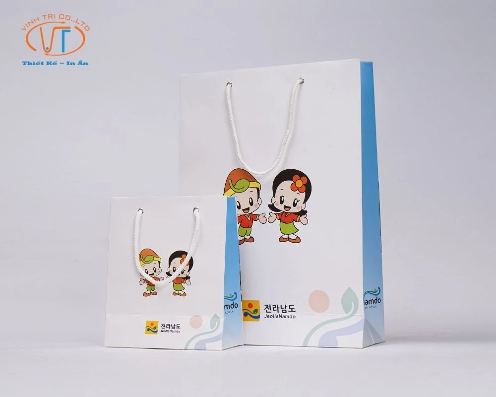 Túi giấy họa tiết hoạt hình 2 cô bé