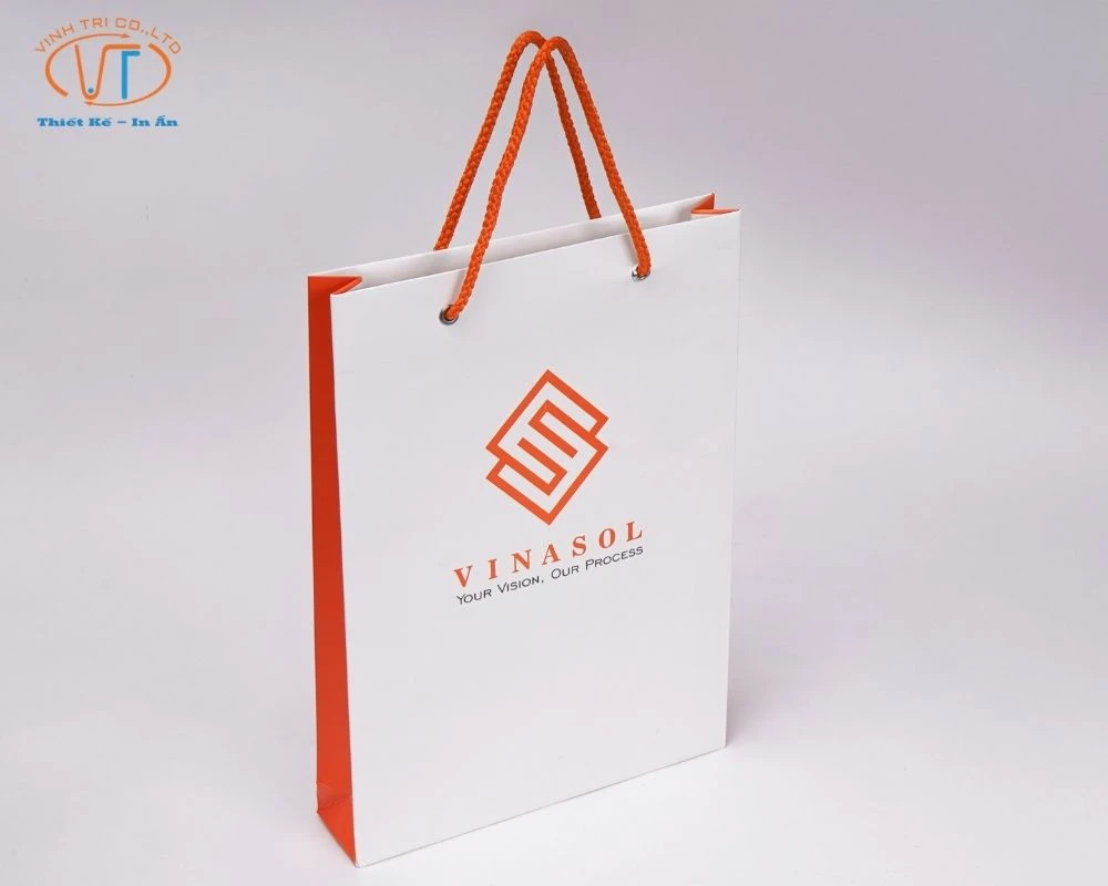 Túi giấy nhỏ xinh thương hiệu Vinassol dây đỏ