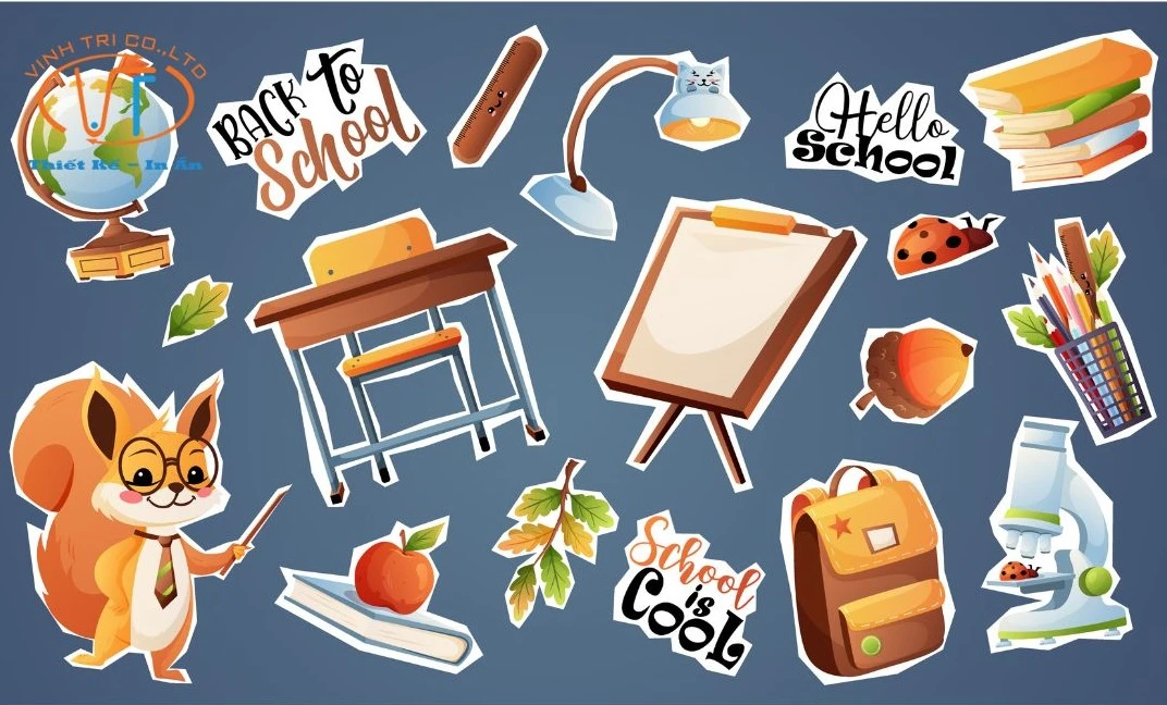Các sticker đồ học tập