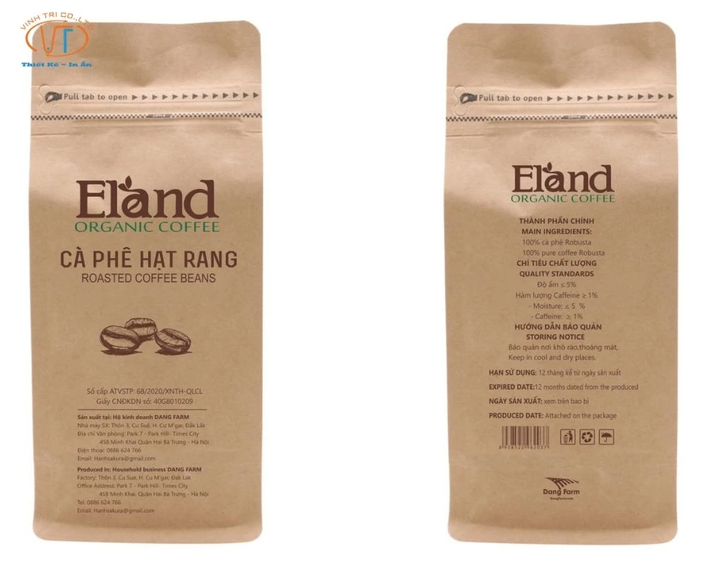 Túi giấy kraft đựng cafe