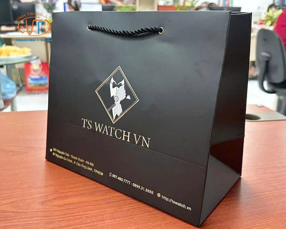 Túi giấy đen cho thương hiệu đồng hồ