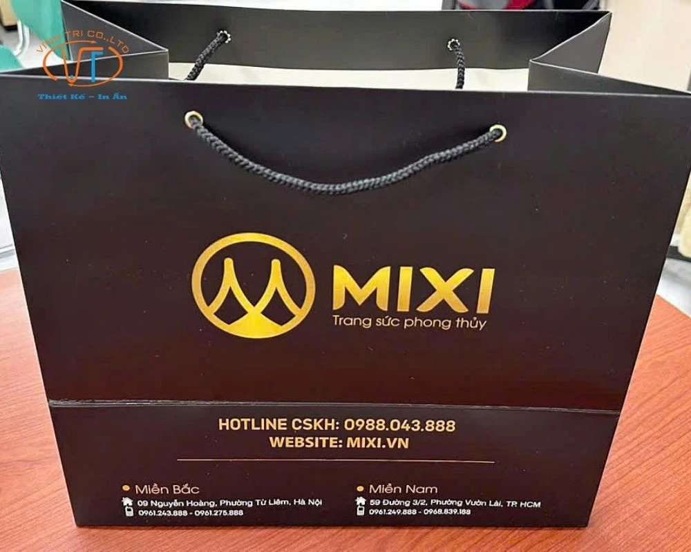 Túi giấy đen thương hiệu Mixi