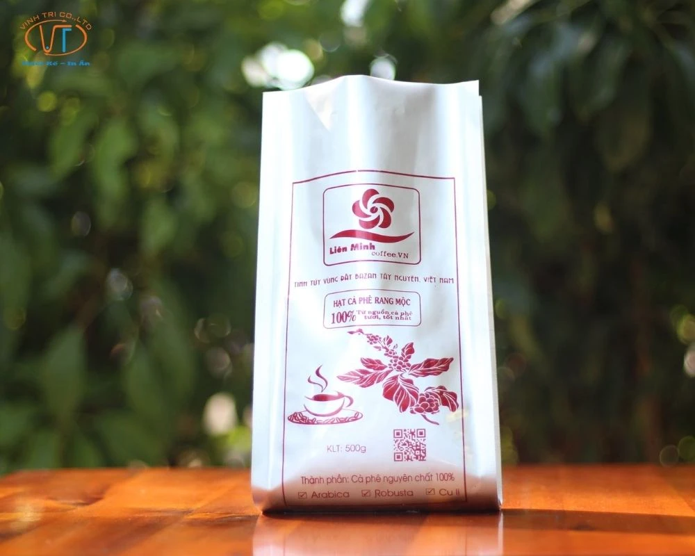 Túi giấy cafe màu trắng