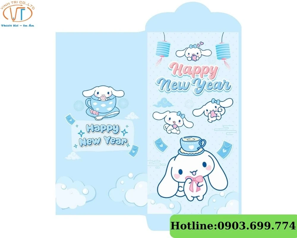 Bao lì xì màu xanh nổi bật